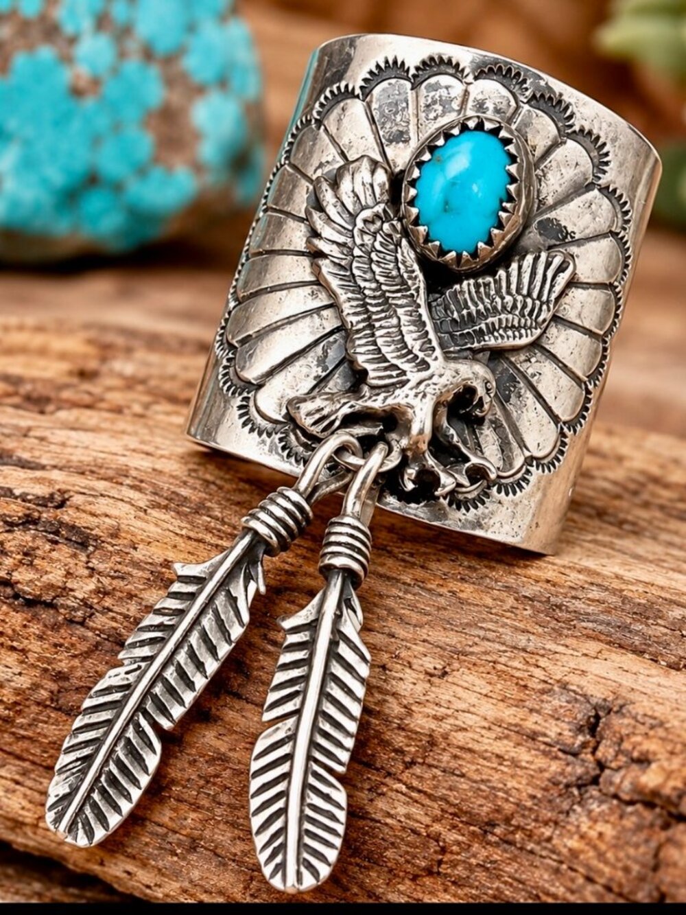 Southwestern-style statement ring made from sterling silver